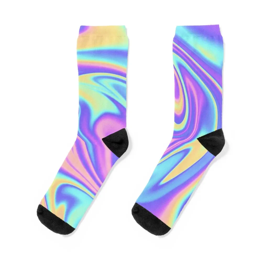 

HOLO iridescent Socks FASHION anti-slip Socks Female Men's
