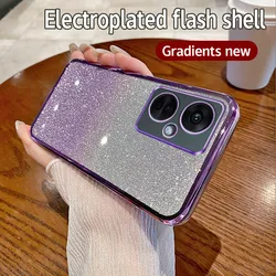 Gradient Glitter Plating Soft Phone Case for OnePlus NordCE2Lite (PURPLE)
