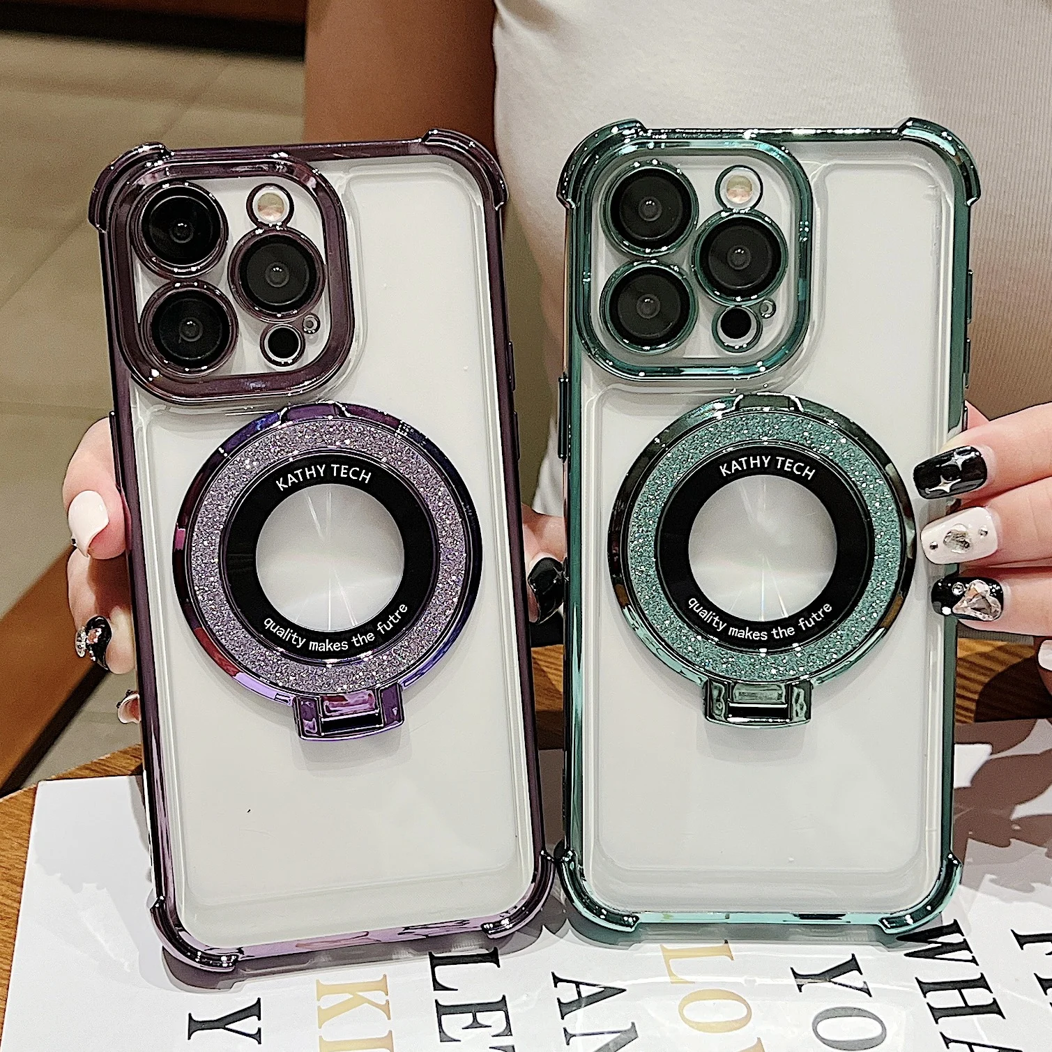 Läpinäkyvä TPU-pehmeä puhelinkotelo iPhone 15 14 Plus 13 12 11 Pro Maxille, magneettinen rengasjalka, iskunkestävä kameralinssi_voghion.com