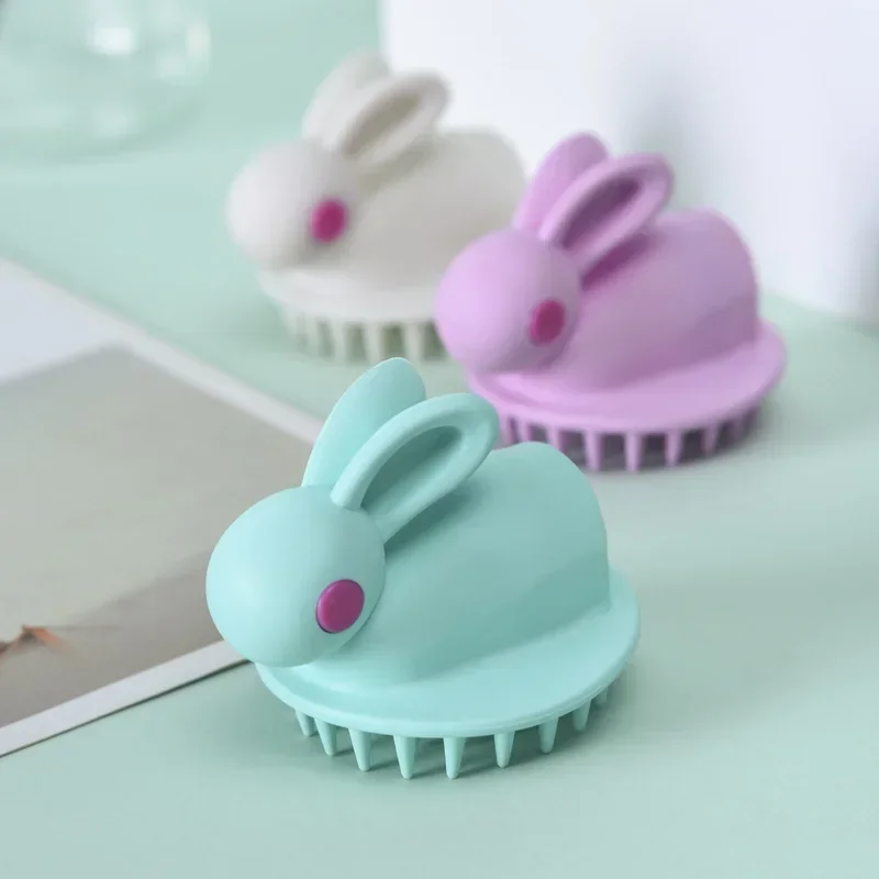 Silicone Head Body Scalp Massage Brush Bunny Shampoo Brush Hair Washing Comb Shower Bath Kids Massage Hair