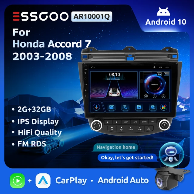 ESSGOO Android Car Radio For Honda Accord 7 2003 - 2008 10.1 inch Stereo  Multimedia Video Player CarPlay 2 Din 2din Head Unit - AliExpress