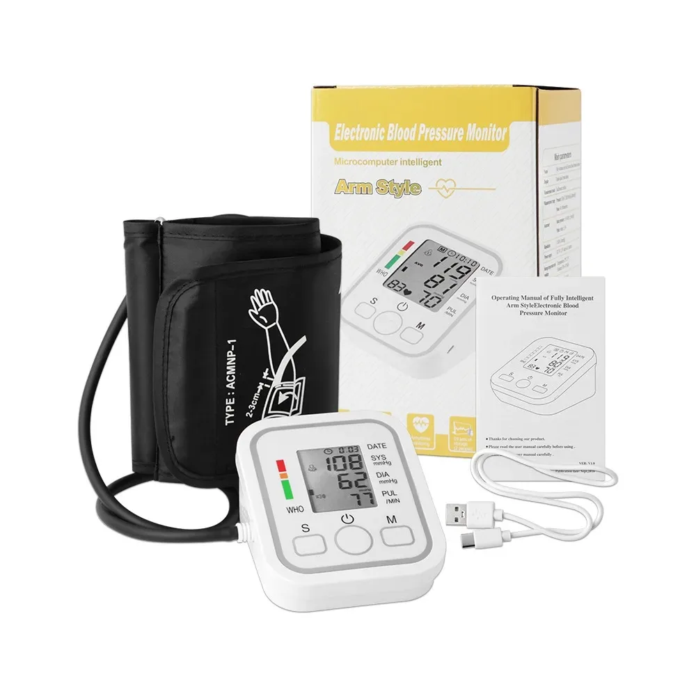 Blood Pressure Monitor Blood Pressure Meter Medical Automatic Sphygmomanometer Digital Arm Wrist BP Blood Pressure Monitor Tensiometer Tonometer Heart Rate Pulse Meter