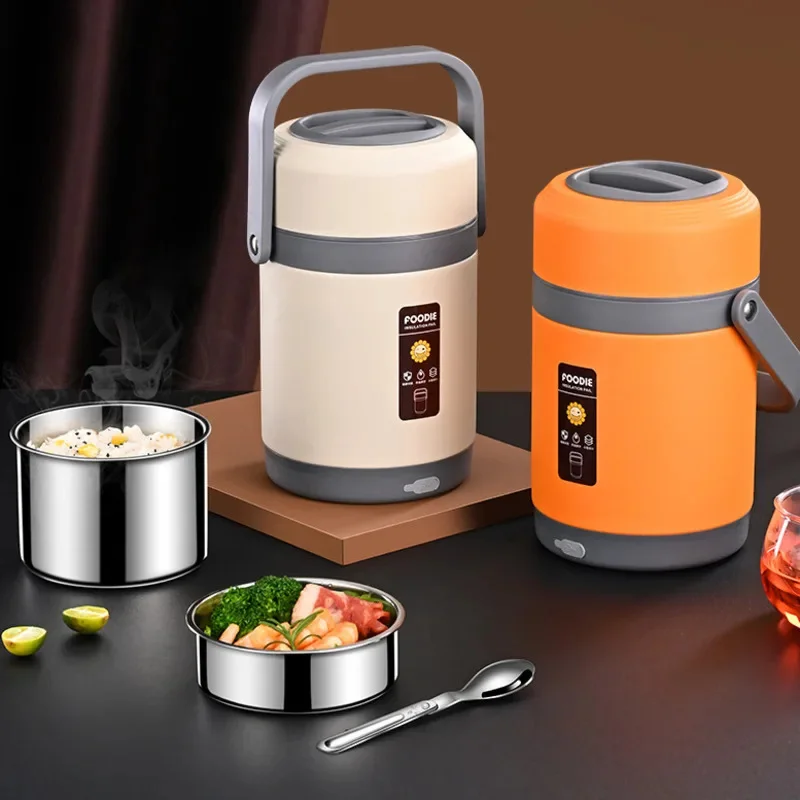 

304 Stainless Steel Portable Multi Layer Insulation Lunch Box With Large Capacity Constant Temperature Vacuum Insulation Pot Box