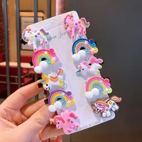 10PCS/Set New Girls Cute Cartoon Unicorn Hair Clips Kids Lovely Hairpins Ice Cream Headband Barrettes Fashion Hair Accessories 1
