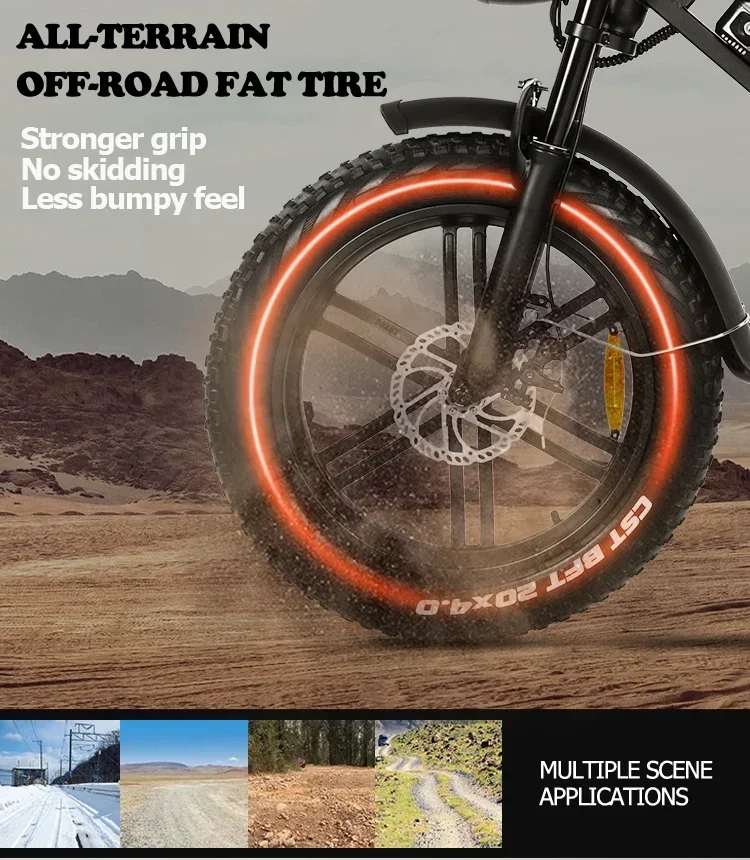 Newly V20 electric bicycle 500W 48V 20AH ebike , 20 inch fat tire electric city mountain bike Unisex bike