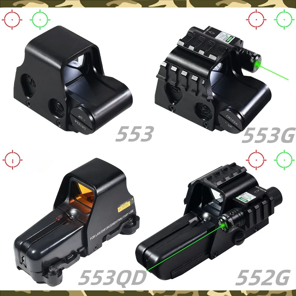 NEW 552 553G Hunting Red Green Dot Sights Reflex Holographic Dot Tactical Optics Riflescope Adjustable Brightness Airsoft Sight