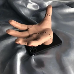 Creative Halloween Injured Palm Phone Case with Fun Holder Cover for iPhone 14 (Black)