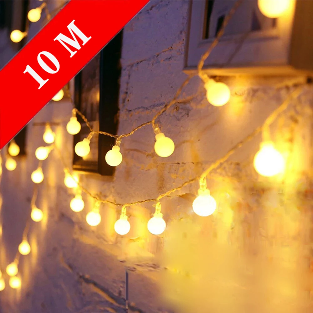 2M 5M 10M Cherry Balls LED Fairy String Lights Battery USB 220V 110V Operated Wedding Christmas Outdoor Room Garland Decoration 517f stereo spherical silicone mold jewelry making diy balls resin decoration crafts