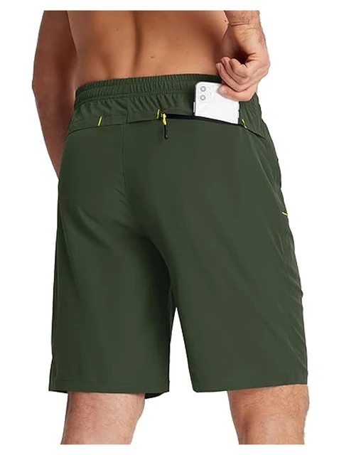 Muzboo Men's Quick-Dry Gym Shorts – Lightweight Sports Shorts With Zip Pockets, Big & Tall Sizes - View #6
