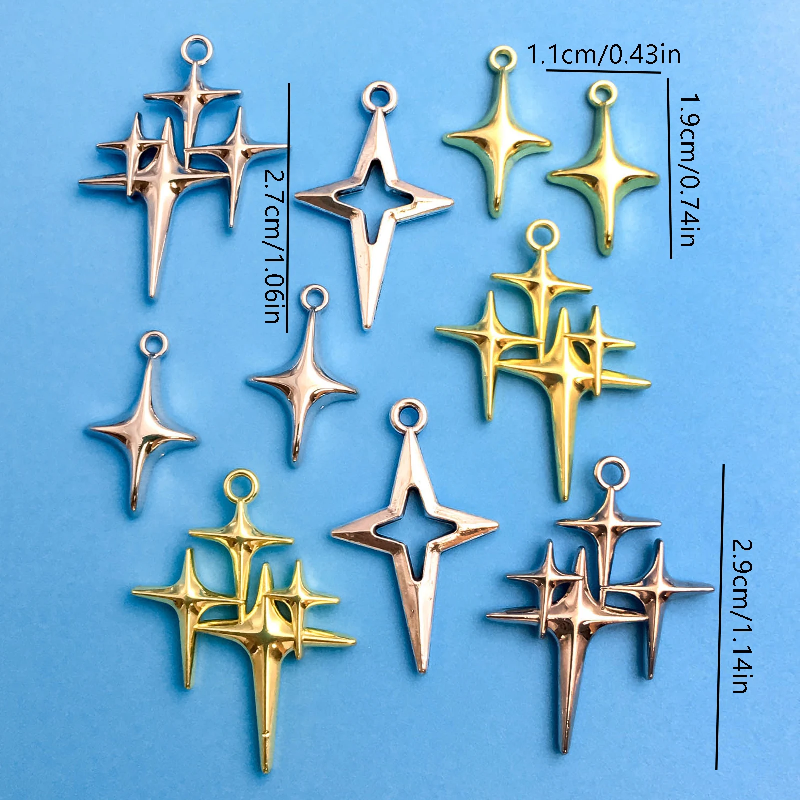 Gold Metal Charms for Bracelets making 10pcs Shooting Star Enamel Charm  Pendant Colorful Stars Earrings Charms for Girls - AliExpress