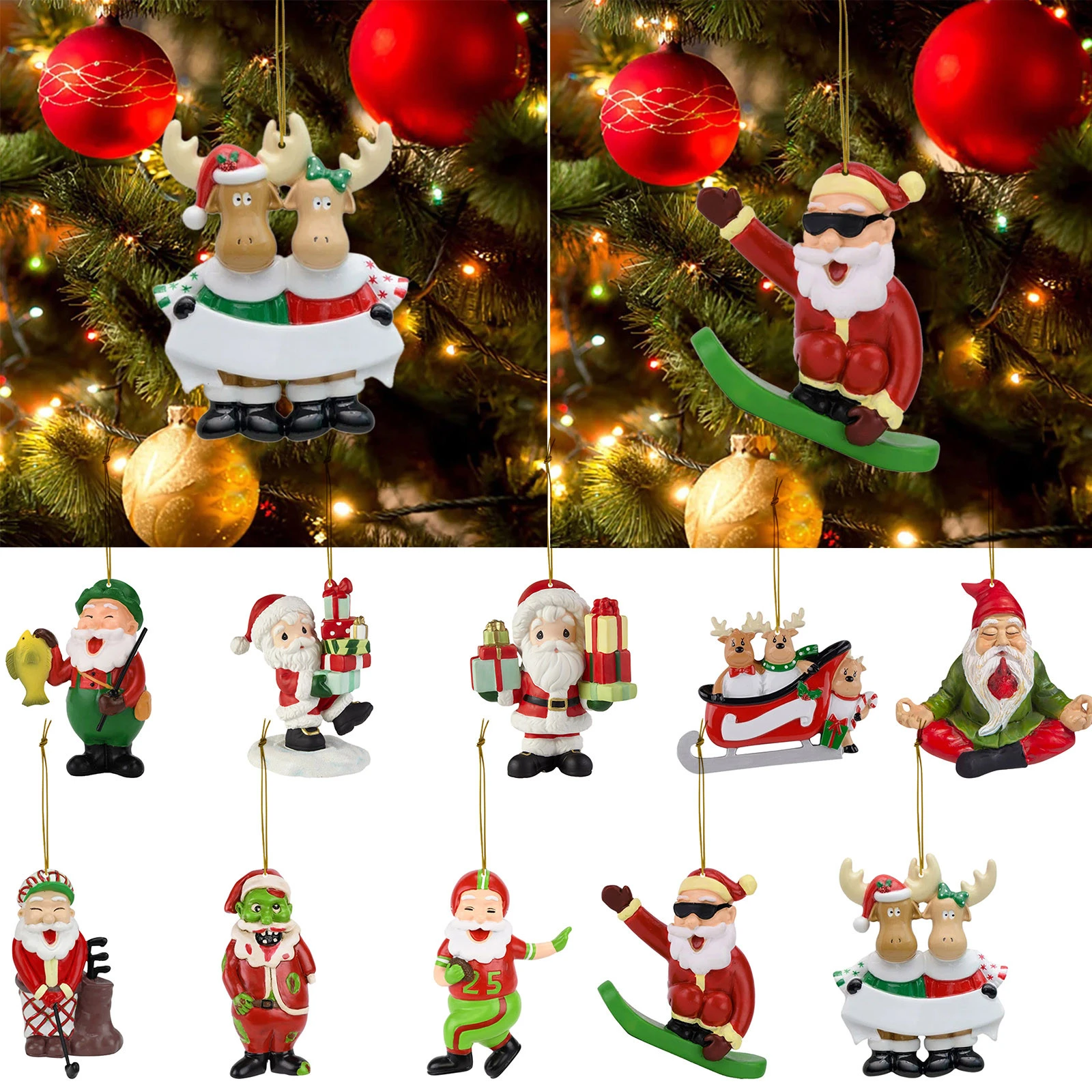 1 piezas árbol de Navidad, Papá Noel, personajes de entretenimiento  navideño, familia, gnomo, guirnalda, cuentas, adorno de cristal, ganchos| |  - AliExpress