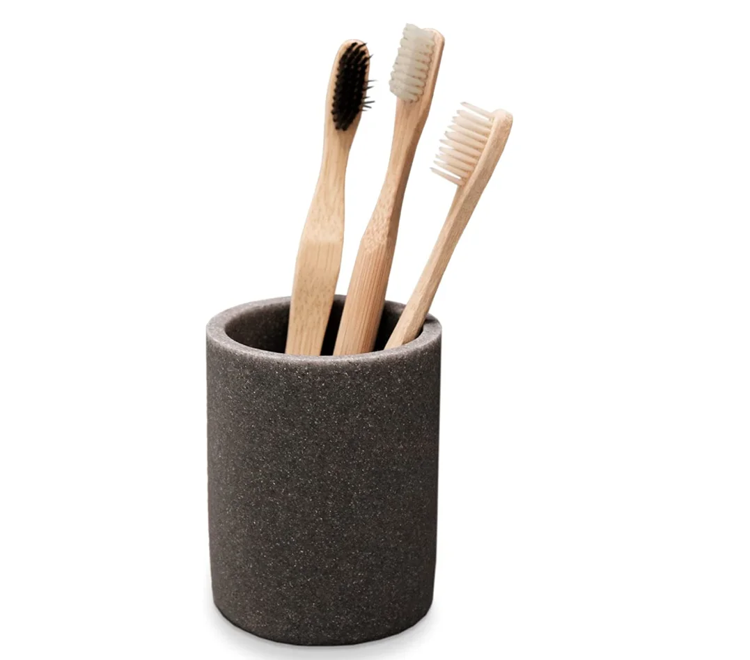 Stone Grey Toothbrush Holder for Bathroom Tooth Brushing Holder