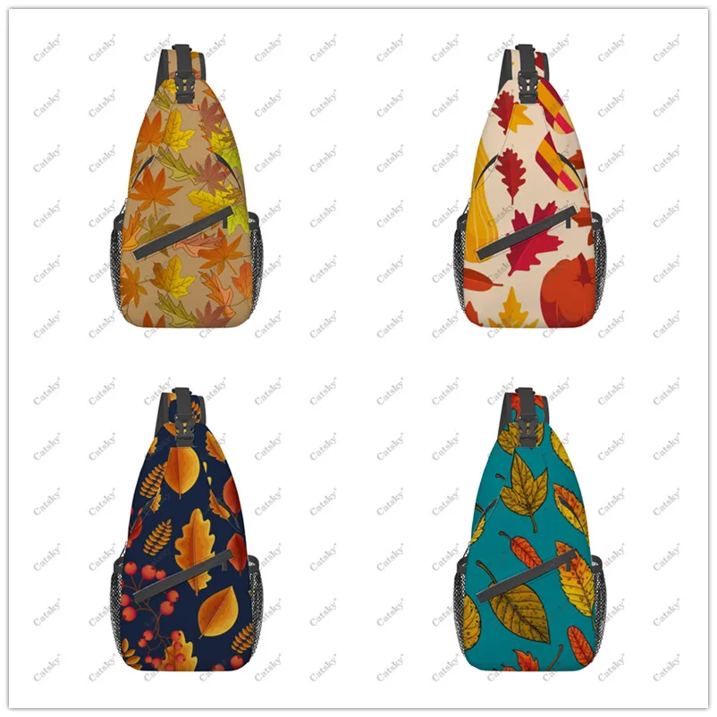 Нагрудная сумка с осенними листьями