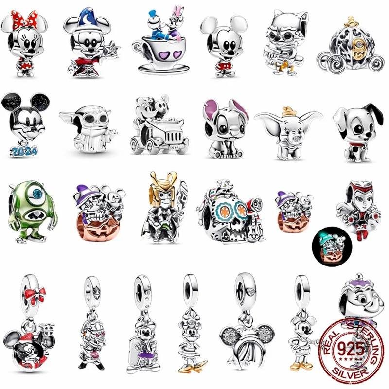 100% 925 Sterling Silver Disney Stitch String Charm Adatto Per Pandora 925 Original Ladies Diy Jewelry Exquisite Gift Party