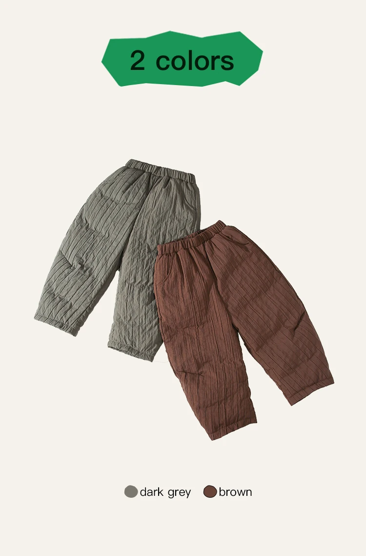 Description Picture 6 of itemAmila Baby Down Pants 2024 Winter New Girls Solid White Duck Down Warm Texture Skin-Friendly Soft Loose Casual Children‘s Pants