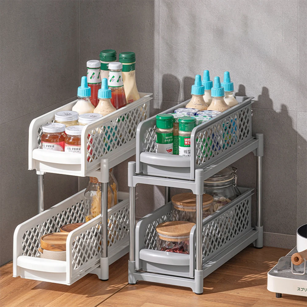 rangement cuisine rangement organisation Organisateur sous évier à 2  niveaux, pour salle de bain, cuisine, rangement