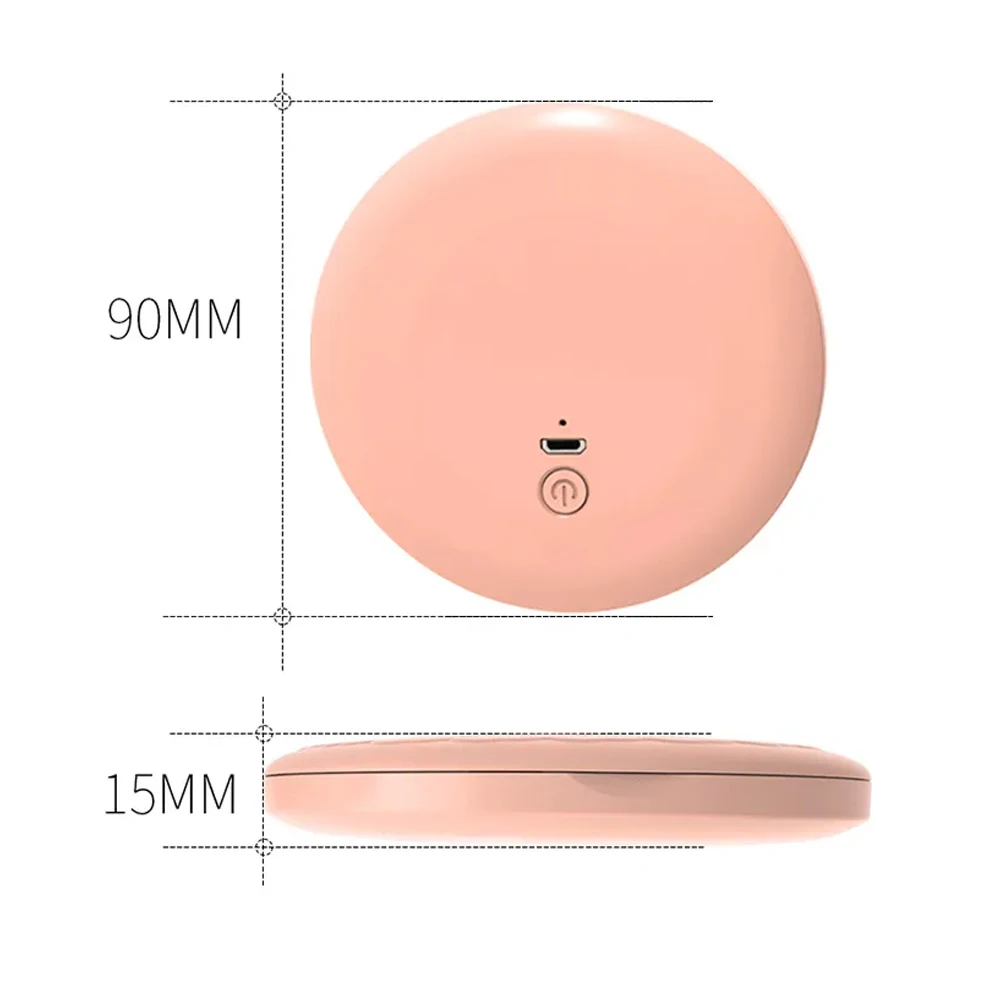 Pocket LED Makeup Mirror Round Portable Folding Small with Light Travel Handheld Cosmetic Compact 2X Magnifying Lighted Mirror
