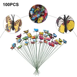 Decoration Garden Butterflies 100pcs 4cm DIY Fairy Decor Garden Decorat Home Ornament Pot Outdoor PVC Brand New