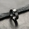 Bague de bijoux à breloques pour hommes et femmes, anneaux noirs en acier inoxydable, fiançailles de mariage, accessoire masculin mat de haute qualité
