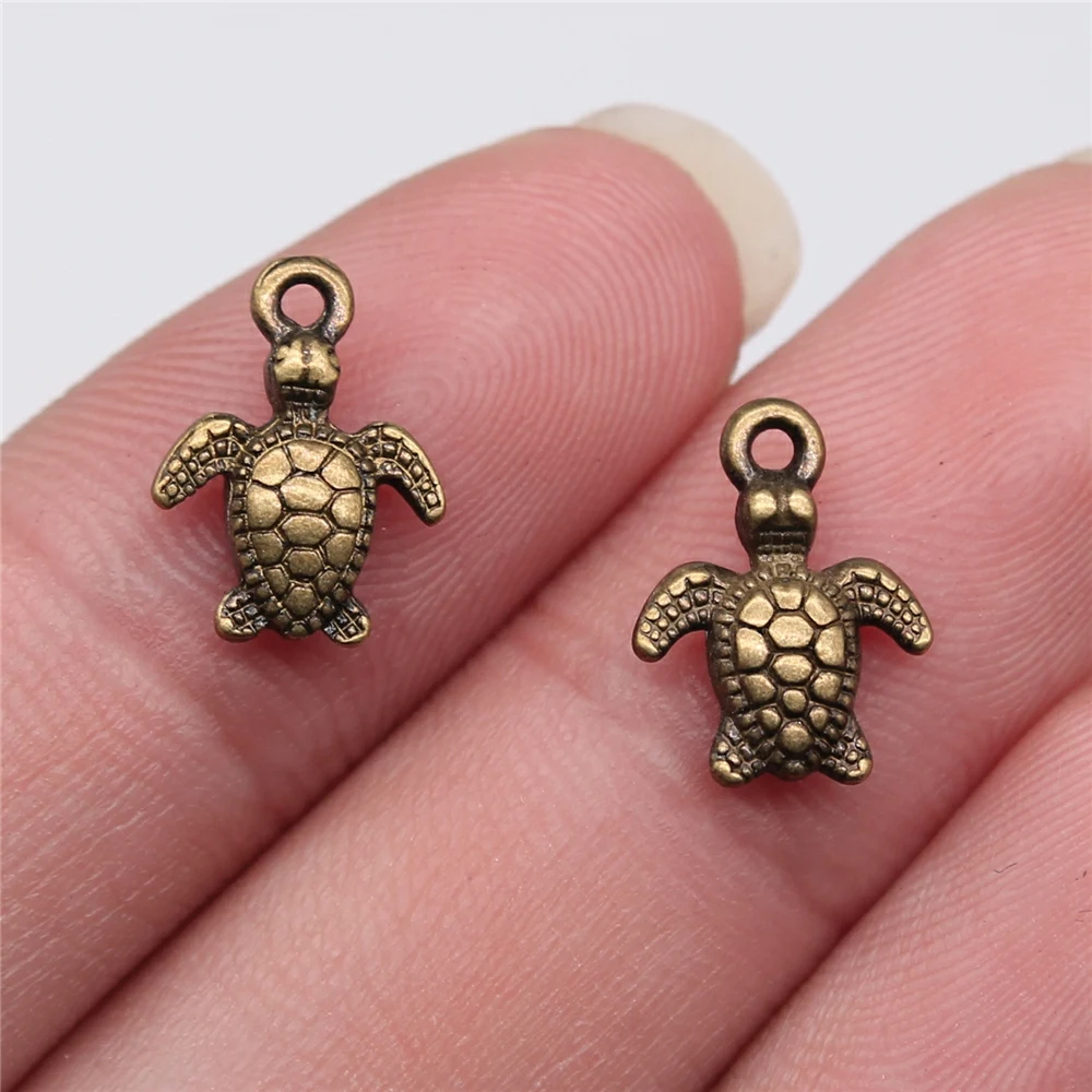 20pcs 10x13mm Sea Turtle Charms DIY Jewelry Findings Animal Charms