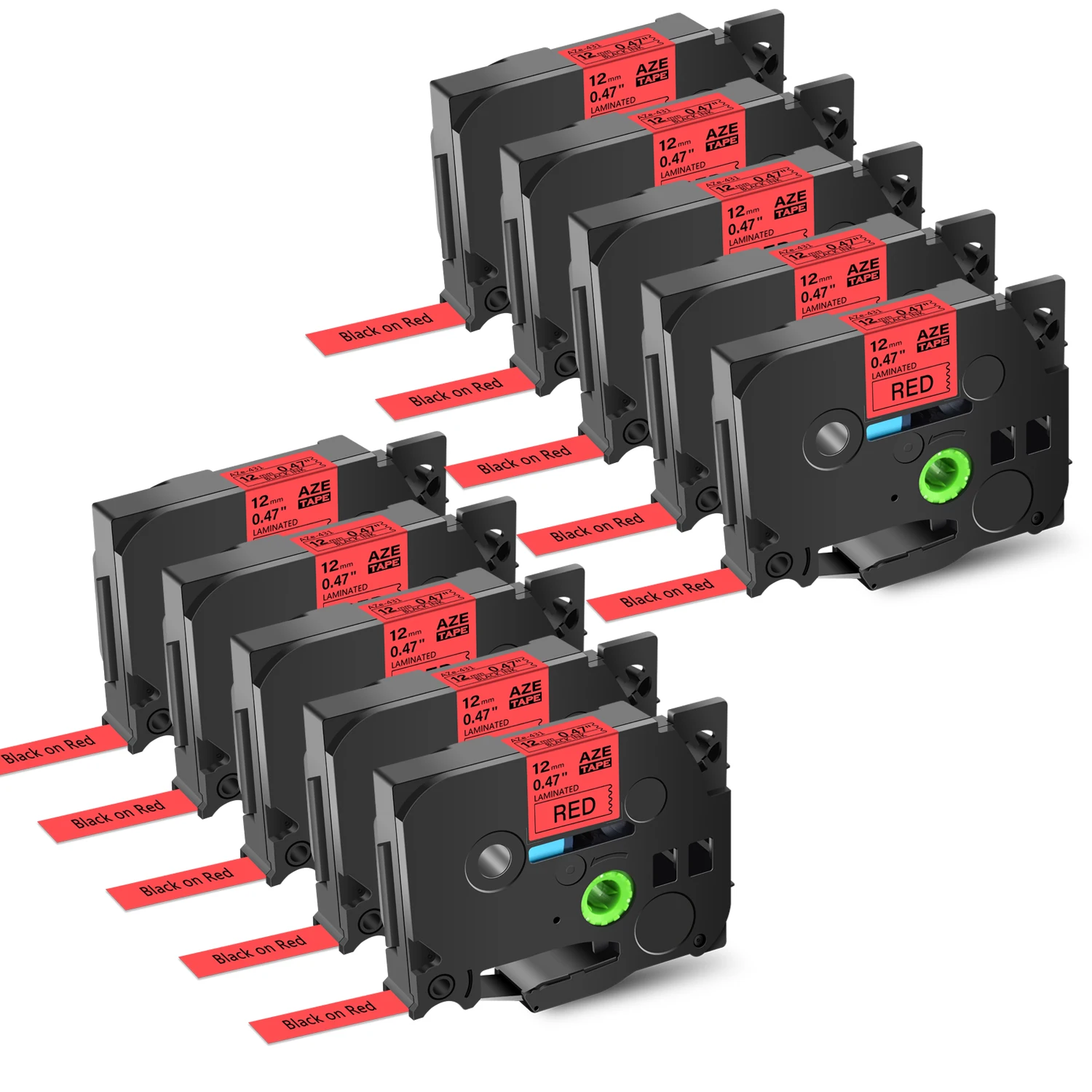 10PK Black on Red