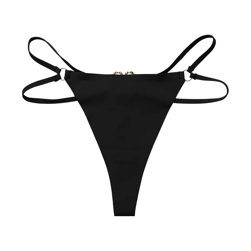 Iron Ring Sexy Women G String Briefs Ice Silk Panties Girls Underwear Thong Underpants Seamless Lingerie Plus Size S-XL