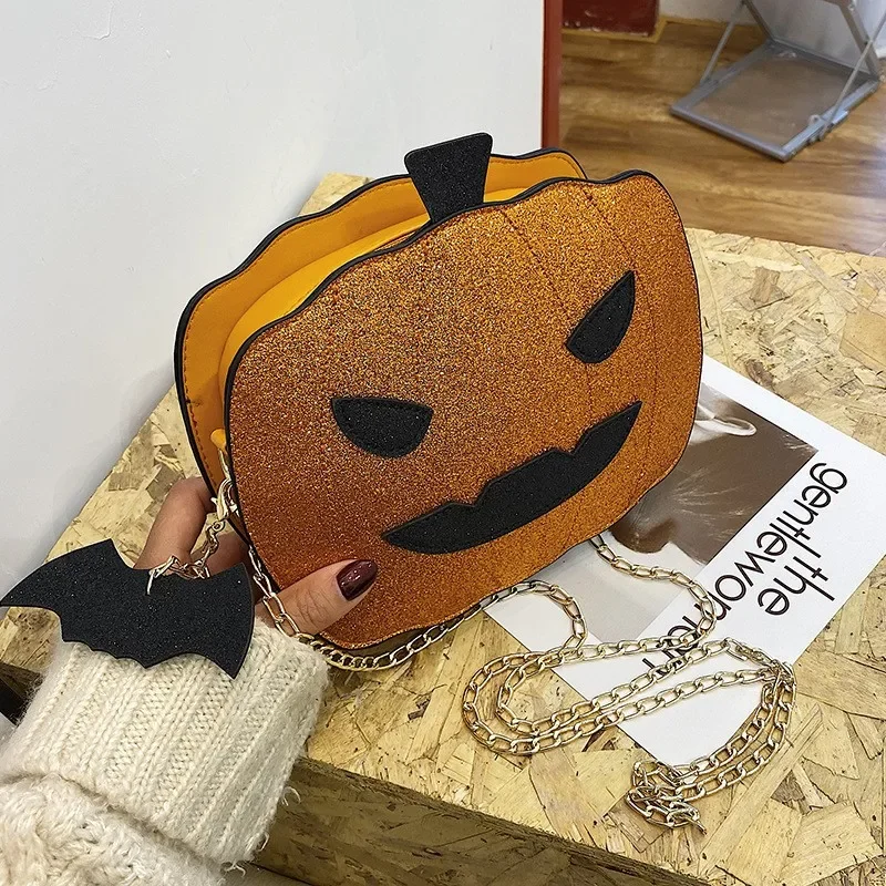 Funny Pumpkin Bun Halloween Bun Versatile Crowd Design Fashion Chain Bag Cute Personalized Creative Women's Bag Handbags