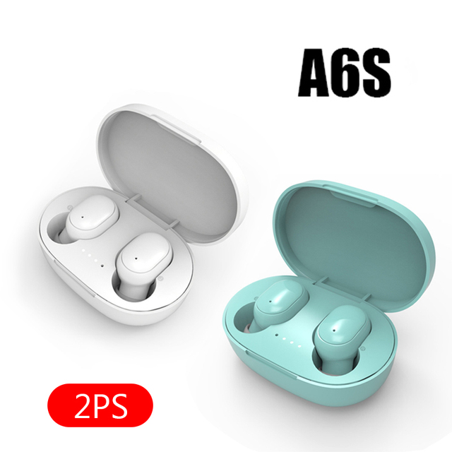 A6S Smart Digital Display Bluetooth Headset Wireless Mini HIFI Headset Stereo in-Ear Sports Earphone with Mic & Charging Box