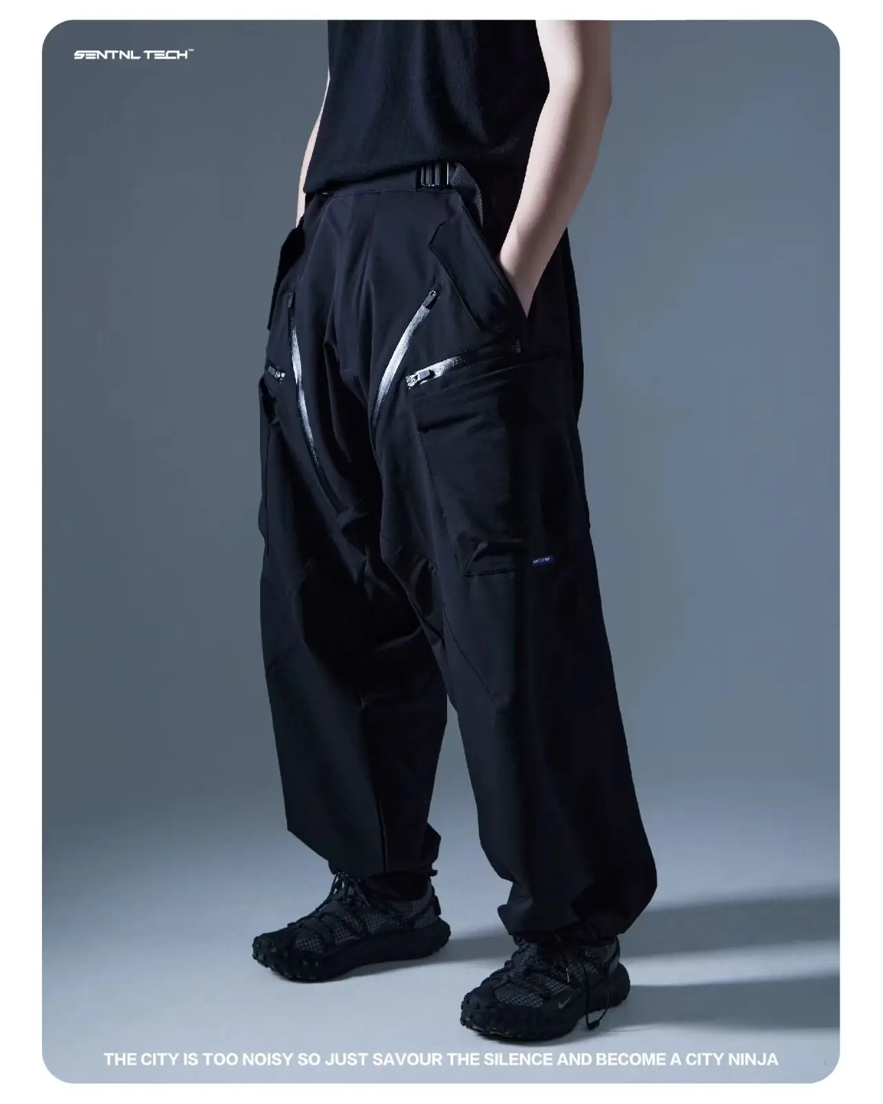 Silenstorm 25 aw Functional windbag low-waisted relaxed cargo wide-leg pants loose-fit multipocket leg op adjustment techwear