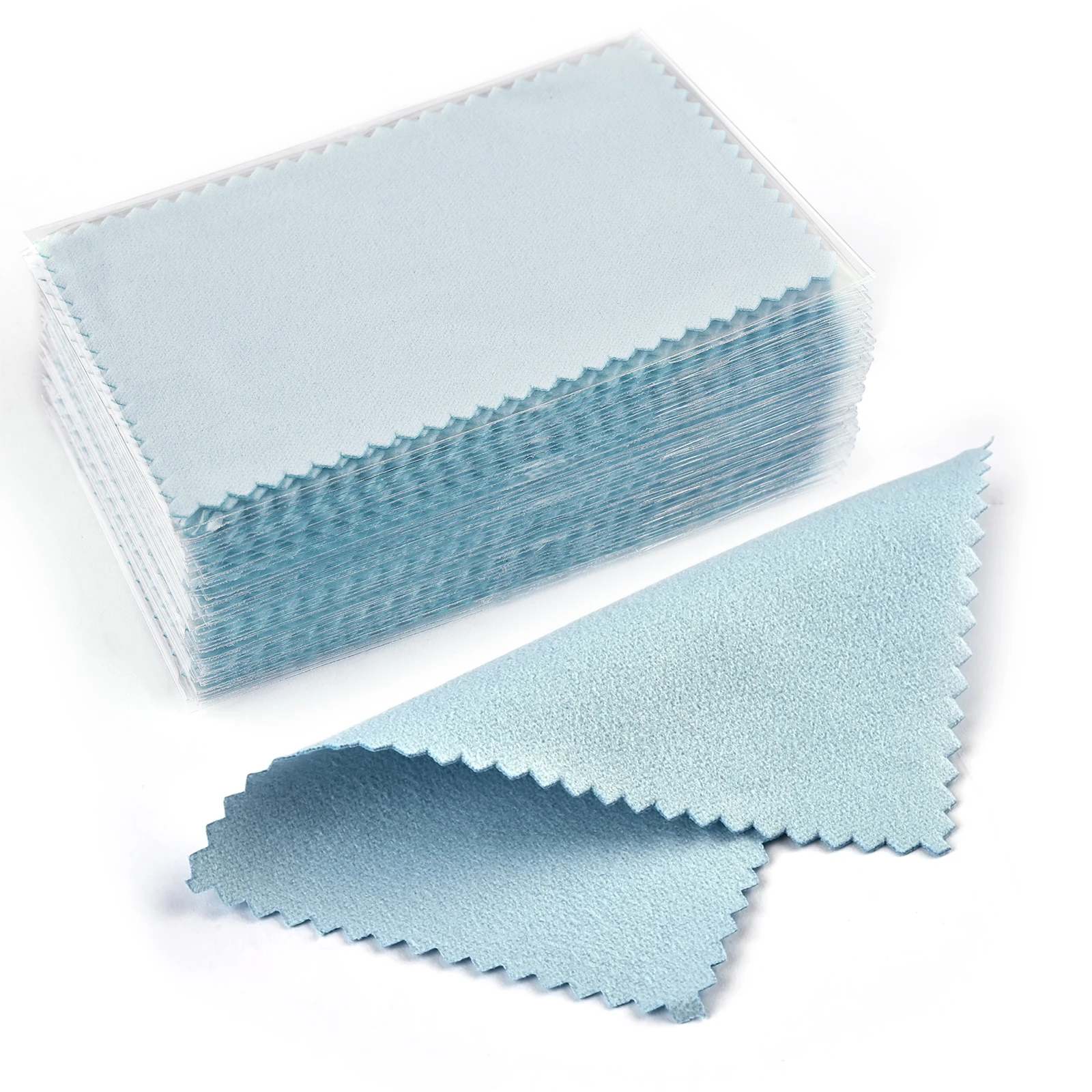 Silver Polishing Cloths - Anti-Tarnish, Reusable, Soft Wiping for Shiny Jewelry (50/10 Pack)