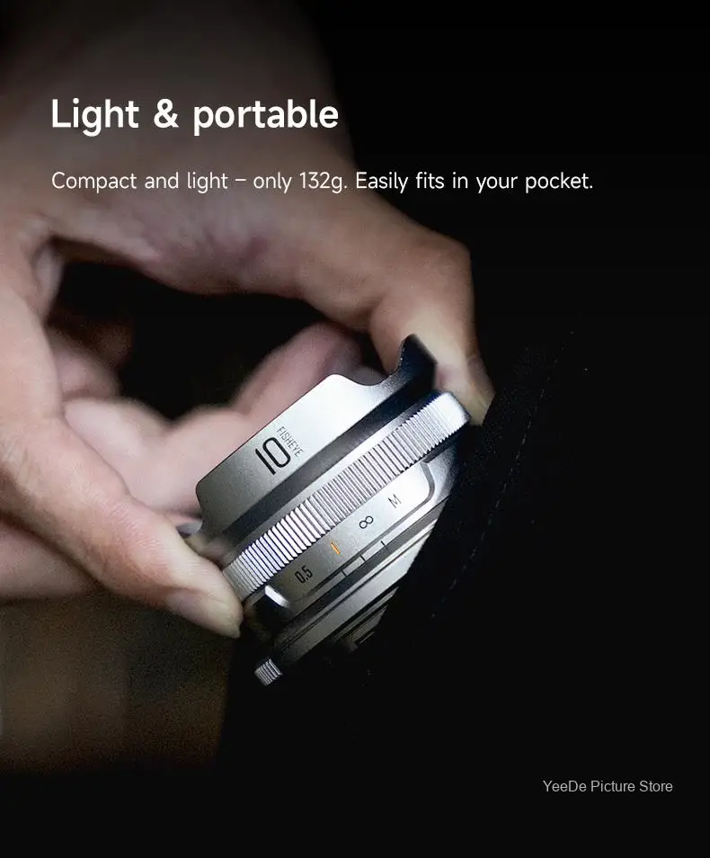 브라이트인 스타 10mm F5.6 II 어안렌즈 광각 APS-C 미러리스 카메라 렌즈 (캐논 EF-M, EOS R, E, 니콘 Z, 후지 XF, M4/3 호환)