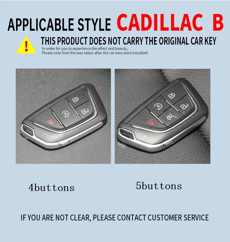 HIBEYO Custodia per chiave per auto, adatta per Cadillac ATS CT6 Cts