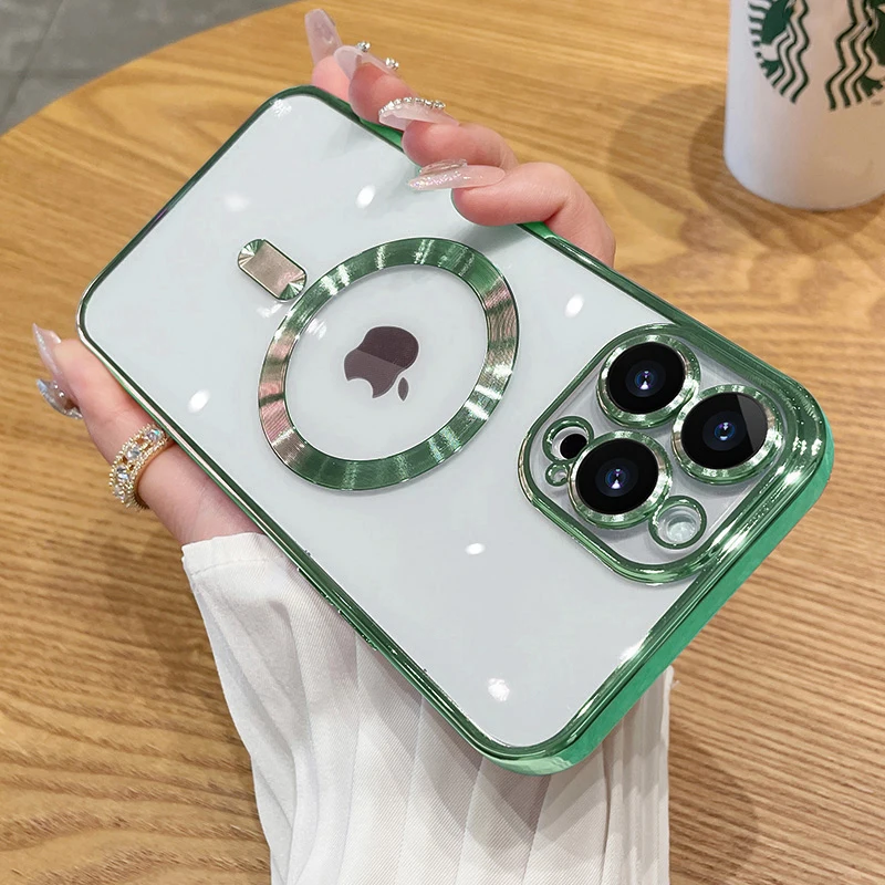 thumbnail image 1 of For MagSafe Plating&nbsp;Case For Apple iPhone 15 11 13 12 14 Pro Max Plus Phone Cases Camera Protection Magnetic Cover Accessories, 1 of 5