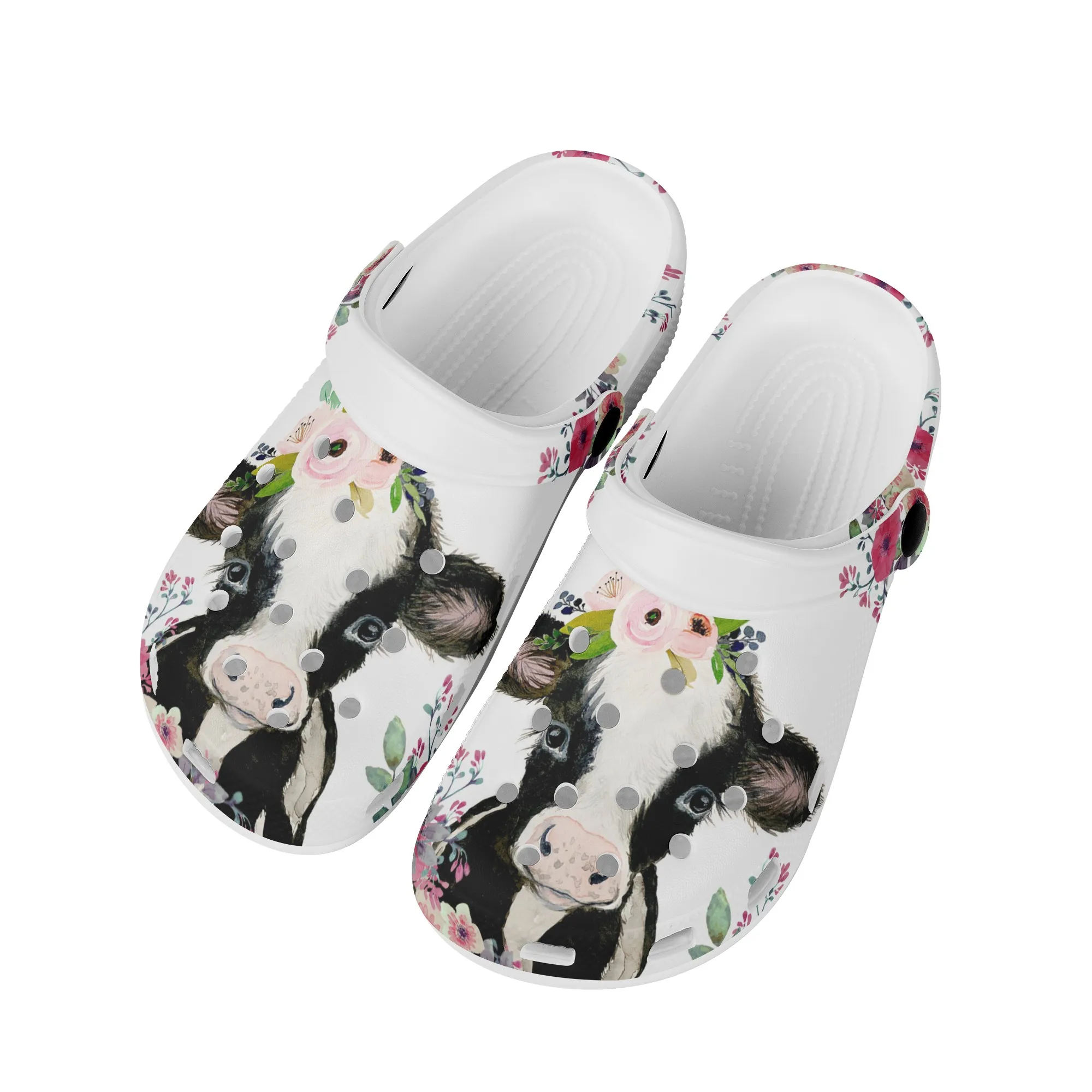 Fashion Breathable Summer Women Sandals Casual Sunflower Cow Design Bathroom Shower Slippers Soft Sole Garden Shoes Slides Gift