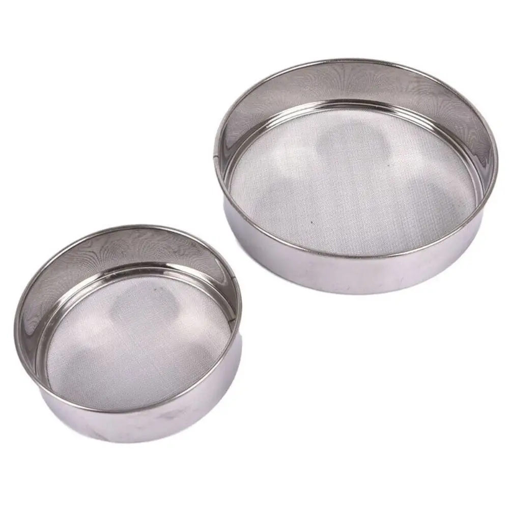 Kitchen Mesh Flour Sifter Durable Stainless Steel Ultra-fine Sugar Filter Mesh Baking Tool Round Strainer Sifters 12/18cm