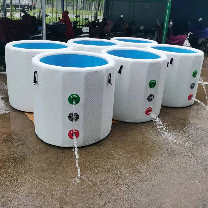 Portable Small Round Ice Bath Tubs Drop Stitch Inflatable Ice Tub
