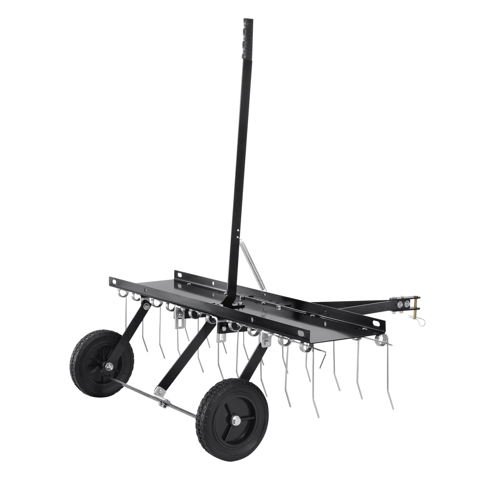 Farming Rake SucceBuy Tow Behind Dethatcher 40in Tow Dethatcher 20 Spring Steel Tines Lawn Rake ATV/Mower Behind Lawn