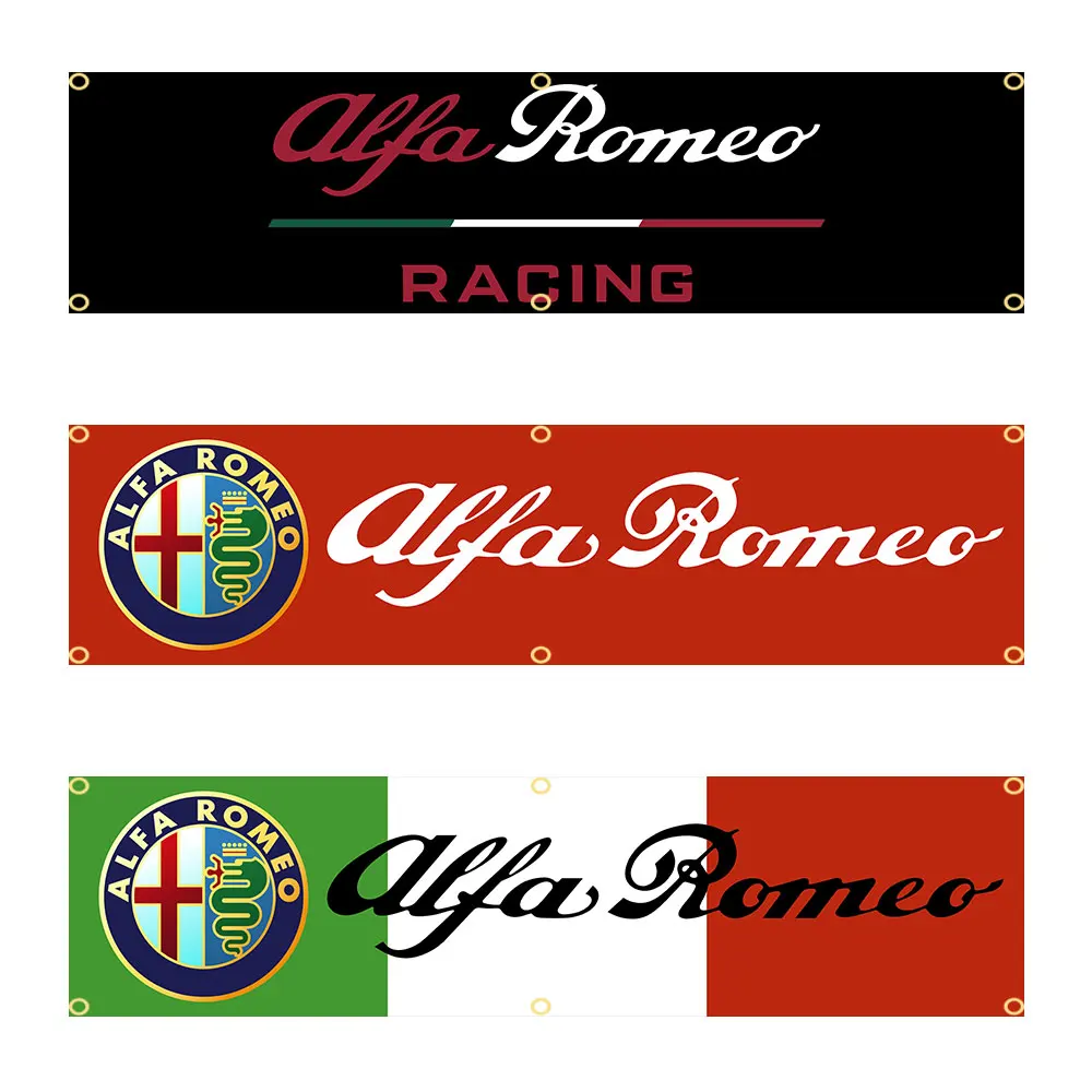 

60x240cm Alfa romeos Flag Banner Tapestry Polyester Printed Flag Garage or Outdoor For Decoration