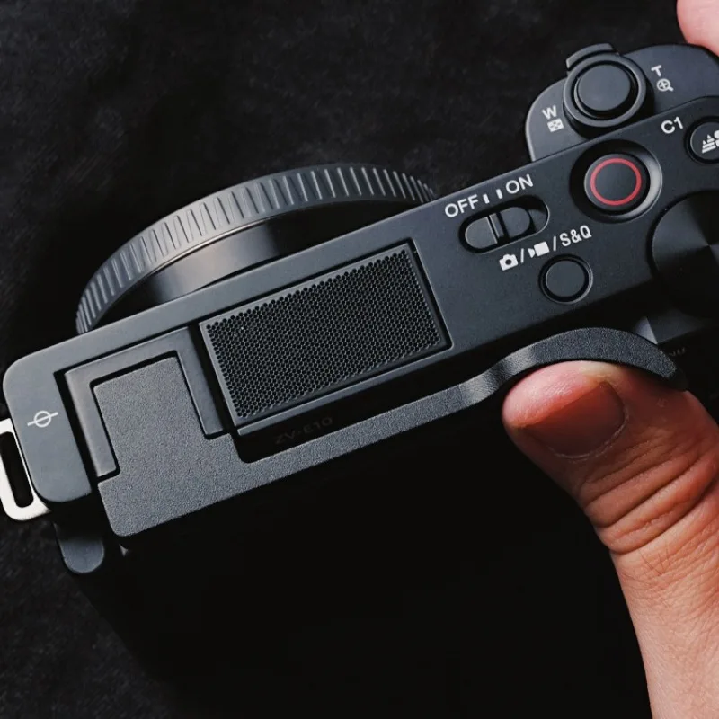 For SONY ZVE10 zve-10 ZV-E10 Camera Hand Grip With leather protect Metal  Hot Shoe Thumb-Up Hotshoe Thumb Up Grip