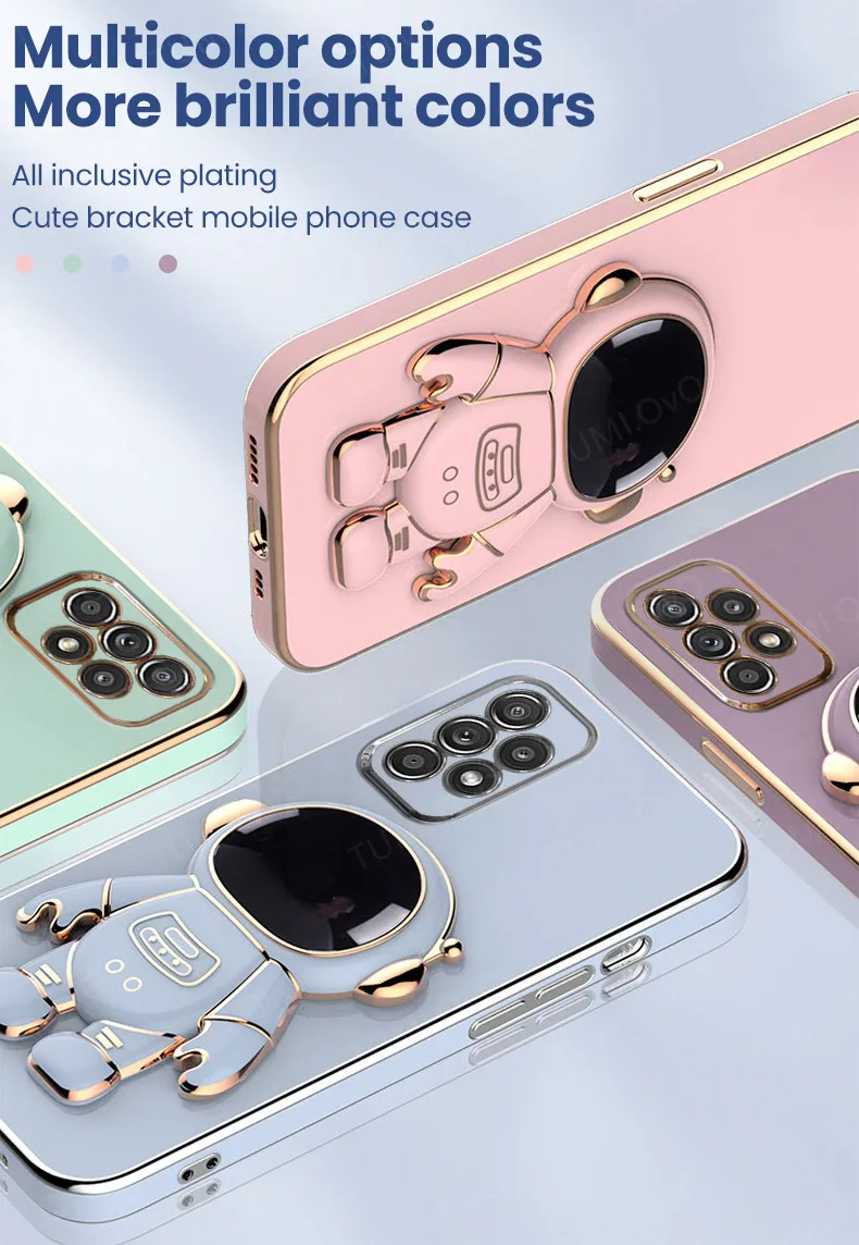Luxus Astronaut Holder Case fir Samsung Galaxy A21S A31 A51 A71 A03S A10 A20 A30 A50 A11 A22 A42 A33 A53 Telefonstand Ba_voghion.com