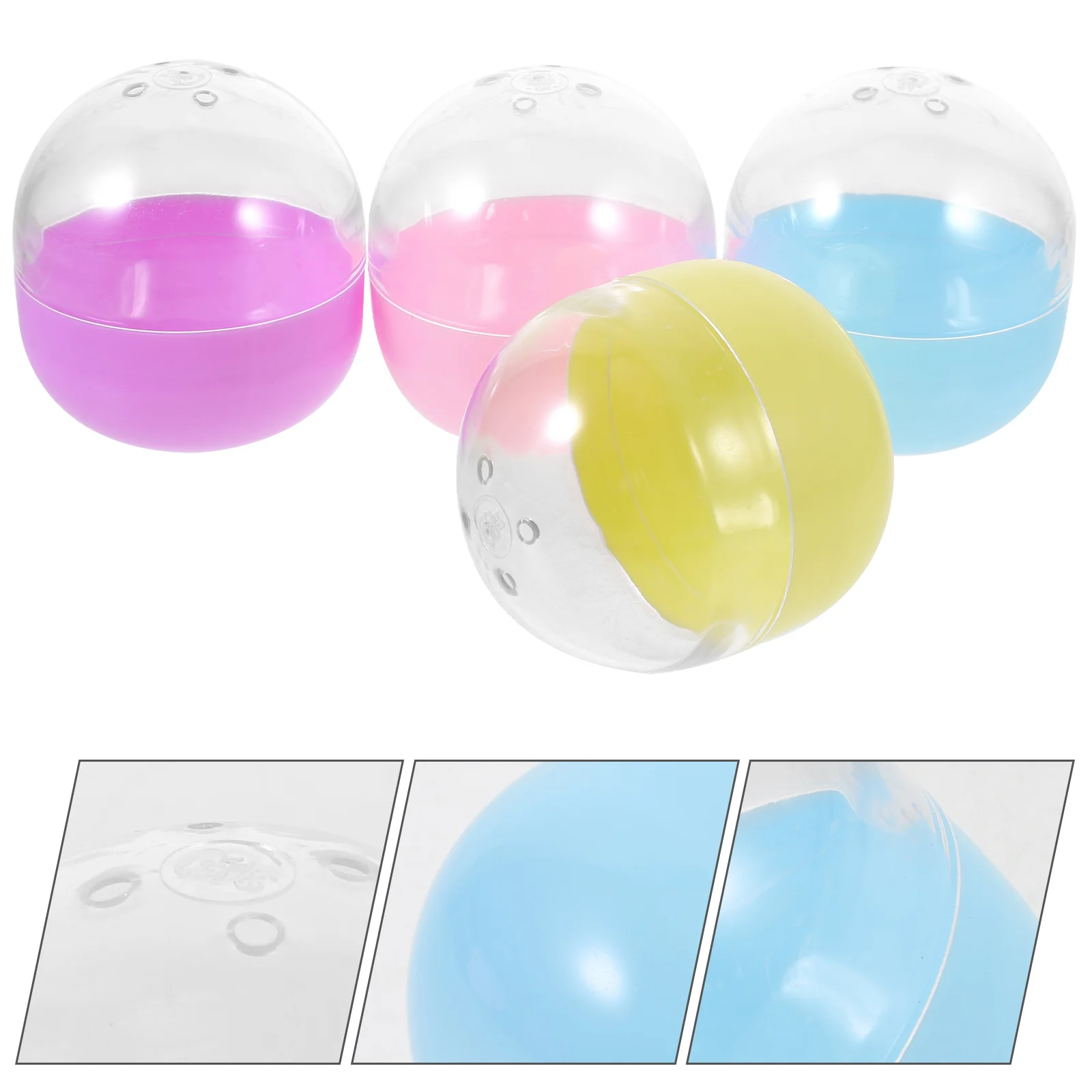 50-Pcs-Shell-Gumball-Fillable-Candy-Round-Balls-Plastic-Wrapping ...