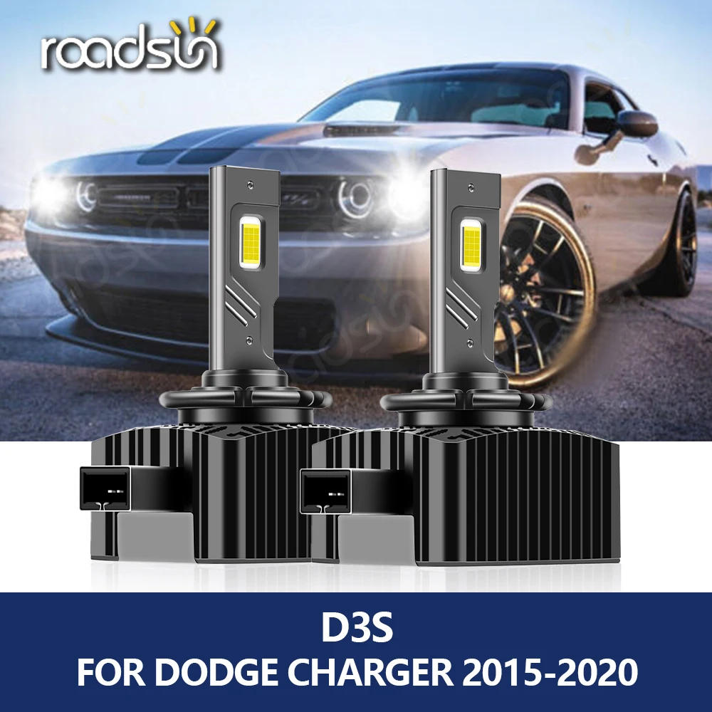 

roadsun D3S Led Headlight for DODGE CHARGER 2015-2020 40000LM 1:1 Xenon Car Light 6000K White 110W Hight Low Beam Bulb CSP Chip