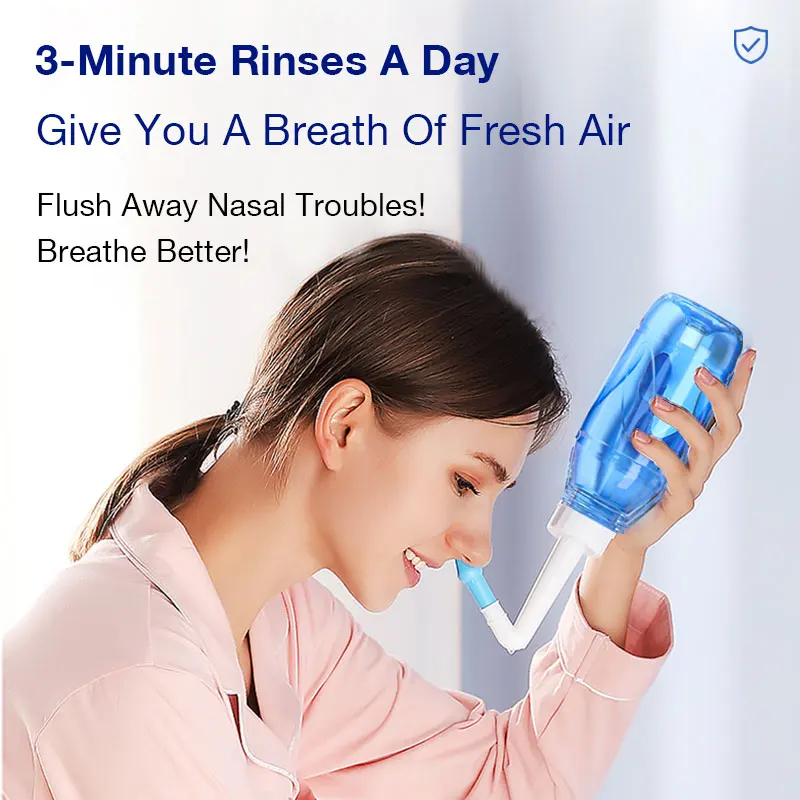 330ML Nasal Wash Sinusitis Nose Cleaner for Adults Child Allergic Rhinitis Treatment Nasal Irrigator Neti Pot Nose Cleaning Tool 6