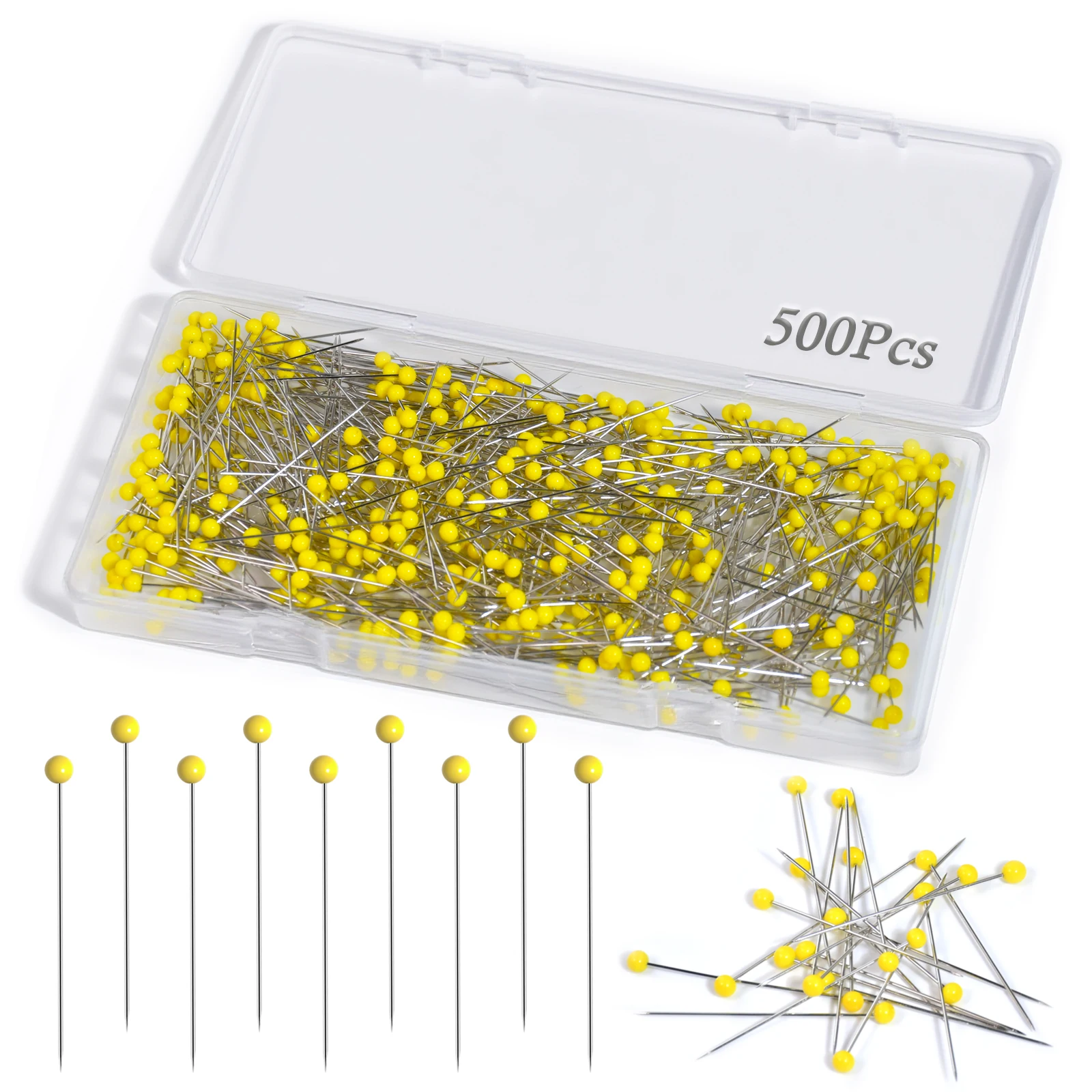 500Pcs Quilting Pins 1.75 Inch Straight Pins Round Head Needles Stitch ...