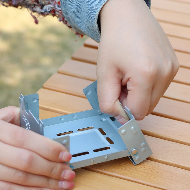Portable Solid Fuel Stove Collapsible Stove Alcohol Oven Burner Thickened Solid Alcohol Fuel Folding Mini Camping