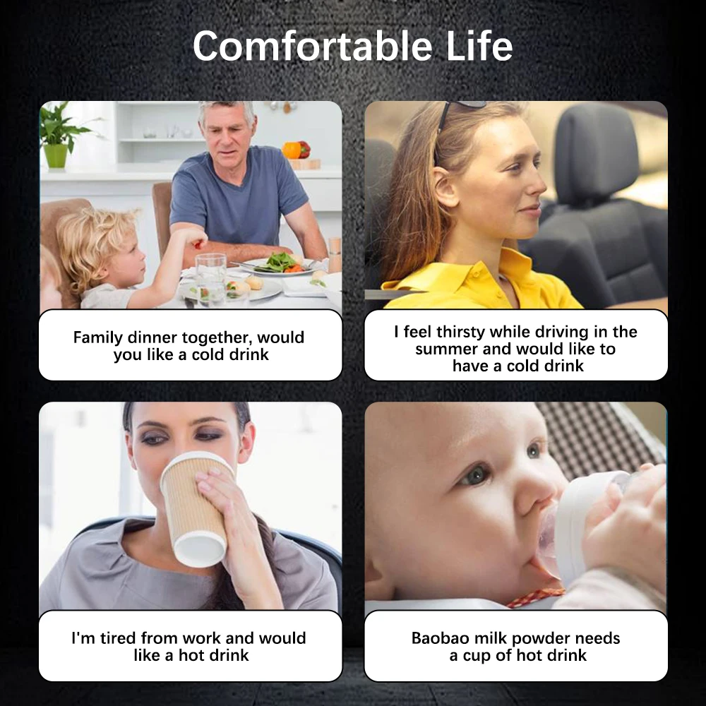 열 보존 냉동 주전자 온도 표시 물 따뜻하게 병 자동차 냉각 난방 컵 홀더 DC 12V 스마트 컵