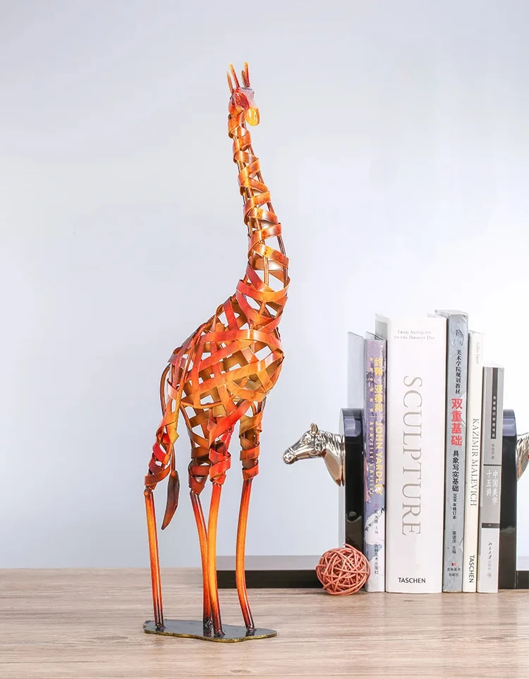 

Creative Home Furnishings, Metal Decorative Crafts, Iron Woven Giraffe Creative Furnishings Livingroom, Study Room Decor Crafts