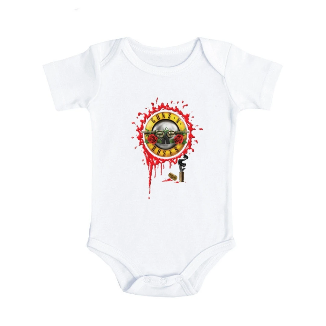 Tute Per Neonati Rock Band Gun N Roses Fashion Neonato Pagliaccetto Estate Tuta Abiti Tutina Bambino