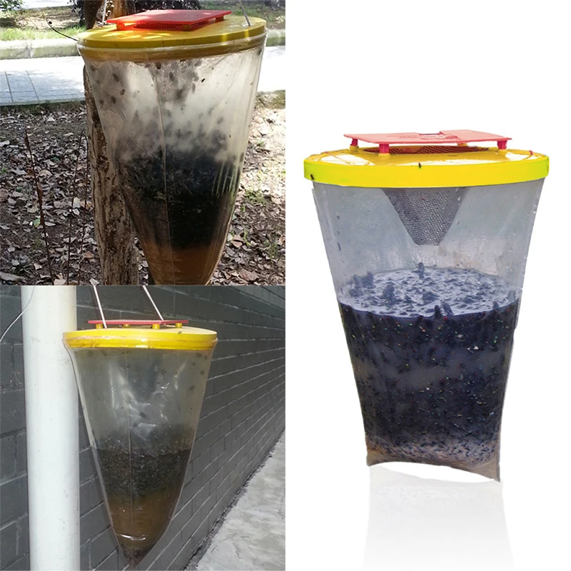 1/3PCS Disposable Outdoor Fly Trap Non-toxic Fly Lure Bag Garden Hanging Catcher Pest Trap With Bait To Eliminate Insect
