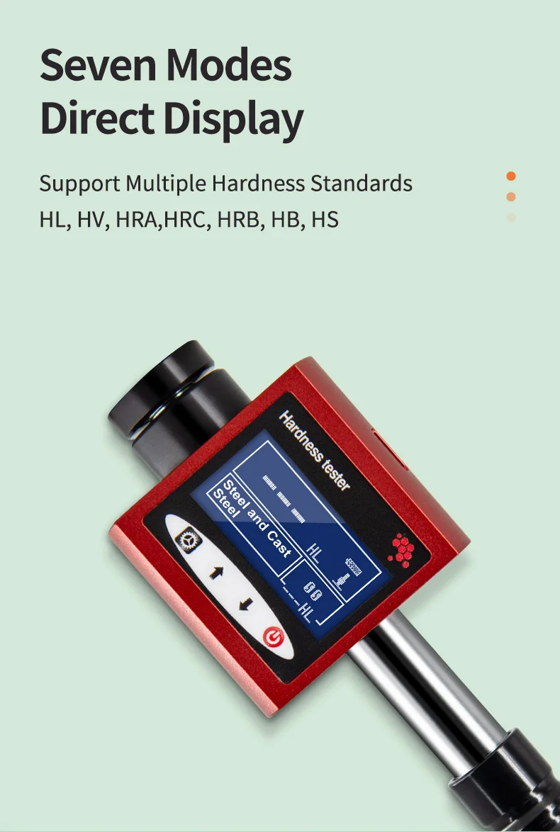 360° Durometer 6-in-1 Metal Hardness Tester For Alloy Steel Stainless Cast Iron